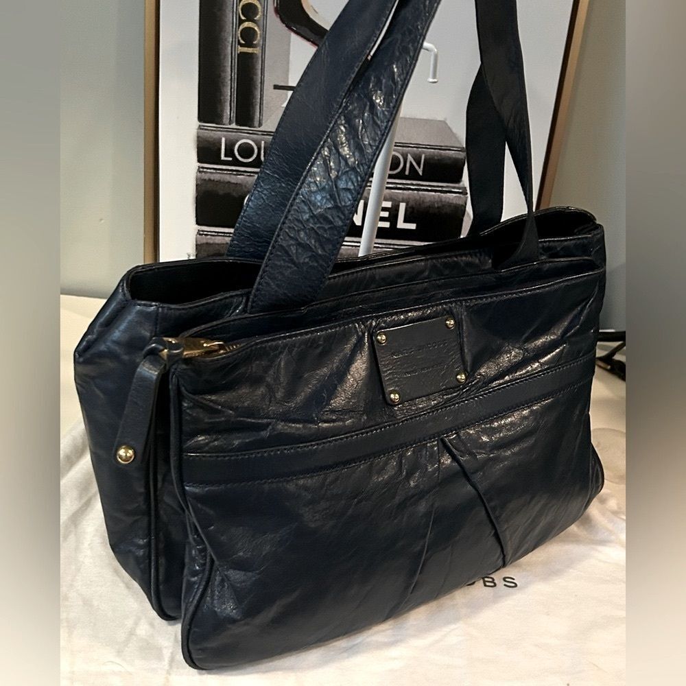Marc Jacobs blue Leather Shoulder Bag structured Tote - Picture 6 of 12